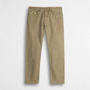 Pantalone 5 tasche in canvas delavè - Irish Cream