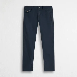 Pantaloni 5 tasche casual in popeline stretch - Navy Blue